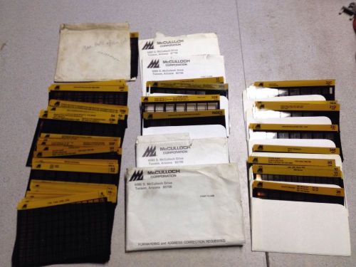 lot of Vintage McCulloch Microfiche!  Chainsaws, Generators, Kart Engines, Moped