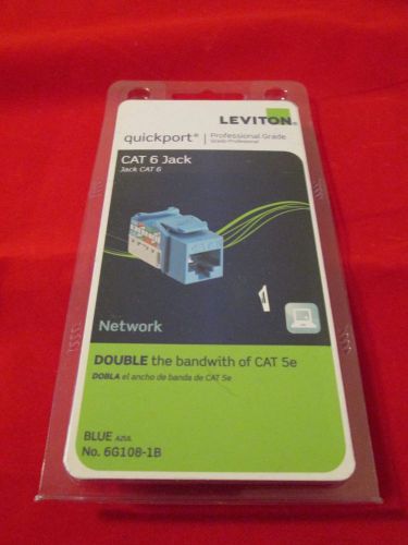 NEW Leviton Cat6 Cat 6 Jack Quickport Blue 6G108-1B Professional