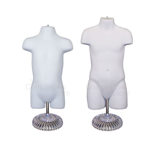 Toddler + child mannequin form with economic plastic base boys &amp; girls - white for sale