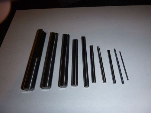 10 assorted straight flute solid carbide drills - smallest 1/16 - biggest 1/2 for sale