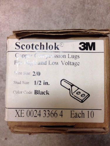 3M scotchlok 2/0 compression lugs 10 pack 1/2&#034; stud xe 0024 33664. 31137