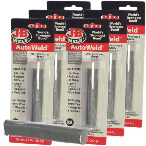 J-b weld autoweld steel-reinforced epoxy putty stick for car &amp; bike gas tank-6pk for sale