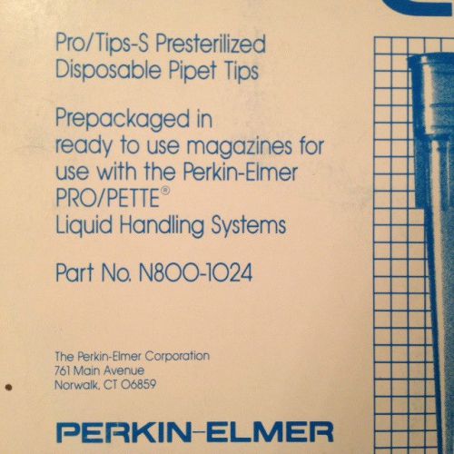 Perkin Elmer N800-1024 Pro/Tips-S Prester. Disposable Pipet Tips, Case of 10X96