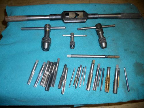 Threadwell #37 Tap Wrench + (3) T-Handle Tap Wrenches w/assorted taps