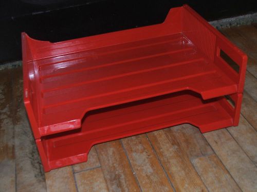 Eldon Stacking Paper Hard Plastic 1970 two tier tray