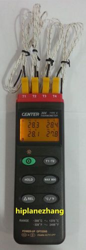 Four Input Channels K Type Thermometer -200C to 1370C -328F to 2498F Center 304
