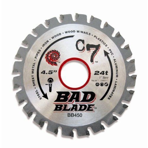 KwikTool USA BB450 C7 Bad Blade 4-1/2-Inch 24 Tooth with 1-Inch Arbor And 7/8-In