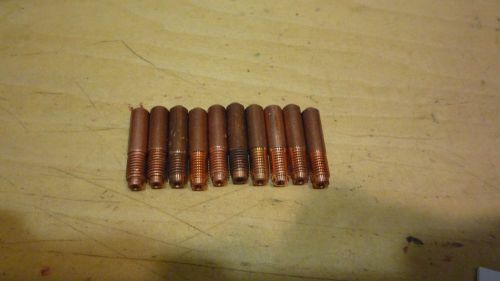 (10) miller millermatic m10 m15 m25 mig gun contact tip .045 size 000-0069 for sale