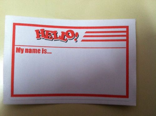 120 RED &#034;HELLO MY NAME IS&#034; NAME TAGS LABELS BADGES STICKERS PEEL STICK ADHESIVE