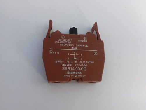 Siemens 3SB1400-0G NO/NO 10 amp 660V Contact Block
