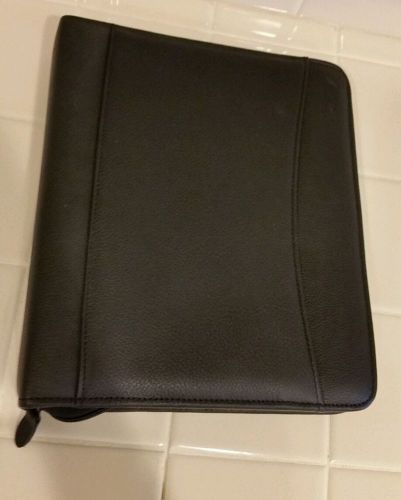 Franklin planner classic black 100% leather planner biander 7-1.5&#034; rings 9x10 for sale