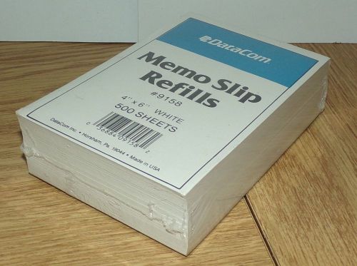 2 packs DataCom Memo Slip Refills #9158 4&#034;x6&#034; 500 sheets White NEW NIP USA