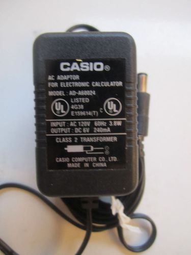 Casio Calculator AC DC Adapter AD-A60024 6V 240mA FREE SHIPPING