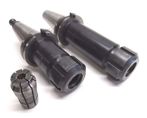 2 universal eng acura-flex 3/4&#034; collet chucks w/ cat40 shanks + 3/8&#034; collet for sale