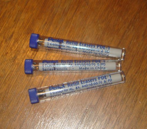 Pentel PDE1 Eraser Refill (3 tubes 15 erasers) - Quicker Clicker/ Econo Sharp