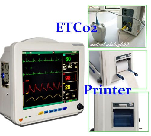 Digital ICU 6-parameter Vital Sign Patient Monitor+ETCo2 Module+ Thermal Printer