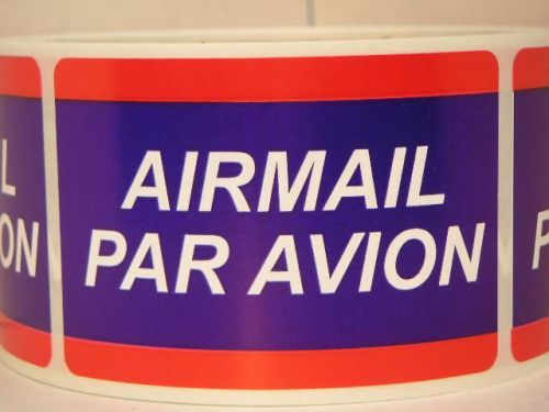 AIRMAIL PAR AVION  2x3 Stickers Labels Mailing Shipping (50 labels)