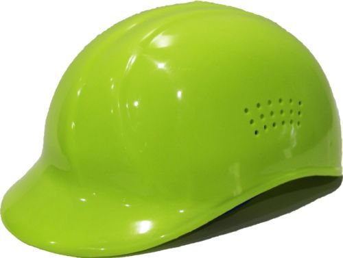 LIGHTWEIGHT FOUR POINT SUSPENSION VENTED ADULT BUMP CAP-HIGH VIS LIME