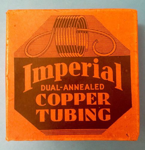 Vintage Imperial Dual-Annealed Copper Tubing ORIGINAL Box &amp; 1949 Receipt 66 yrs