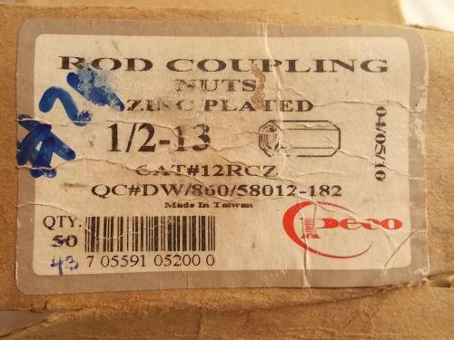 PECO Rod Coupling Nut 12-13 zinc plated (box of 43)