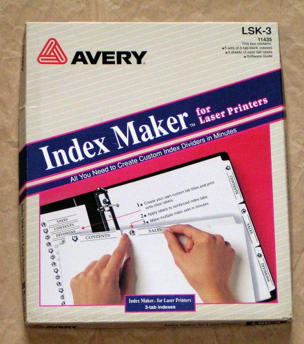 Avery White 3 Tab Index Maker Divider Blank Labels Laser Printer LSK-3 11435