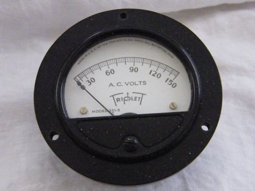 Used model 331-s triplet 0-150 a.c. volts 3.5&#034; round panel meter for sale
