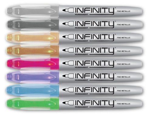 Write Dudes Infinity Metallic Permanent Markers 8-Count Assorted Colors (CYB80)