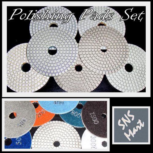 Diamond polishing pads 4 inch wet/dry 15 piece set granite stone concrete marble for sale