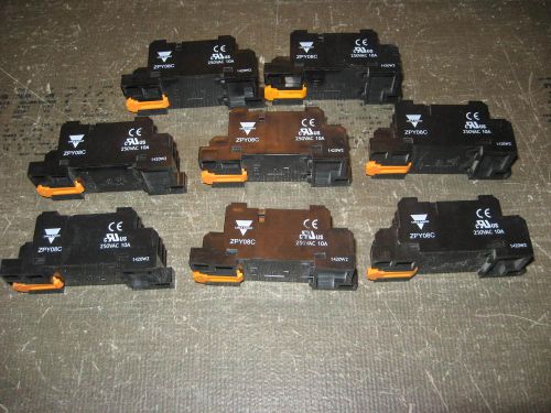 &#034; NEW Lot of 8 &#034; Carlo Gavazzi Conn Relay Sockets 8 Terminal Part # ZPY08C