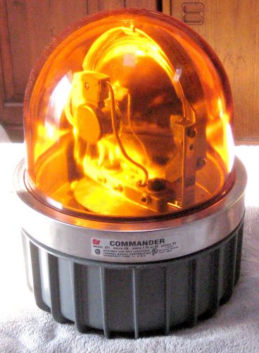 Federal signal 371-120a revolving light 200 watt 120 volt with amber glass dome for sale