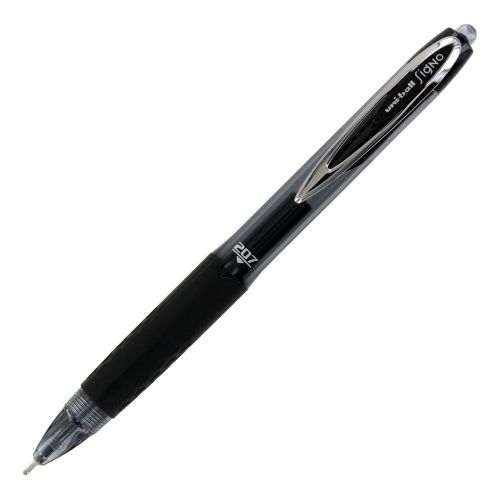 uni-ball Signo 207 Roller Ball Retractable Gel Pen, Black Ink, Medium, Dozen