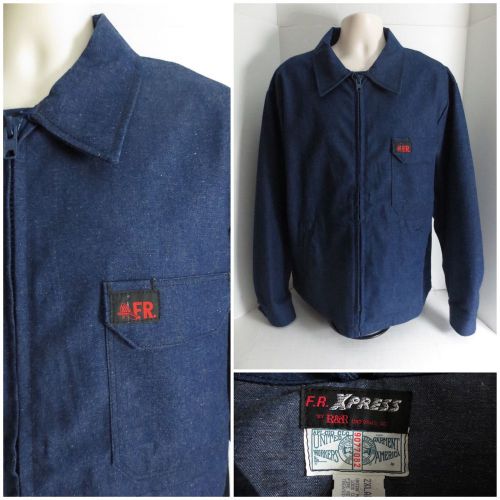 Fr express men&#039;s fire resistant denim full zip jacket - size 2xl for sale