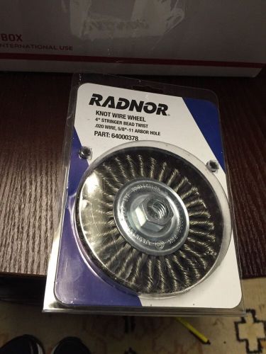 Radnor 4&#034; Carbon Steel Stringer Bead Twist Knot Wire Wheel Brush 64000378