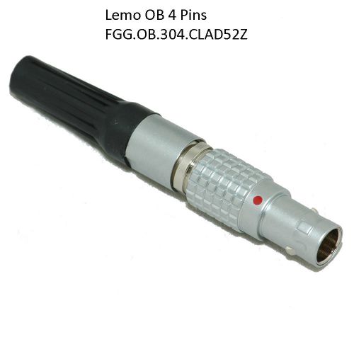 Lemo 4 pin connector fgg.0b.304.clad52z &amp; strain relief for sale