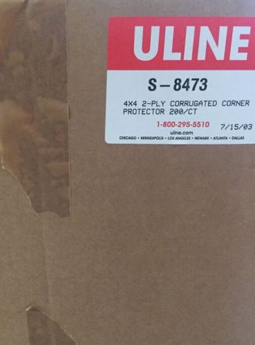 New 200Ct Per Box ULINE S-8473.  4 X 4 Two Ply Corrugated Corner Protector