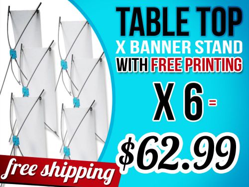 Mini Tripod X Table Top Banner Stand 10&#034;x14&#034; FREE PRINT &amp; SHIPPING (set of 6)