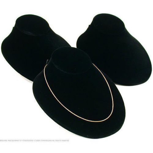 3 Necklace Bust Black Velvet Jewelry Showcase Display