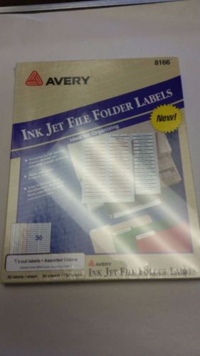 Avery 8166 File Folder Labels 1/3 Cut, Assorted Colors -Free Shipping