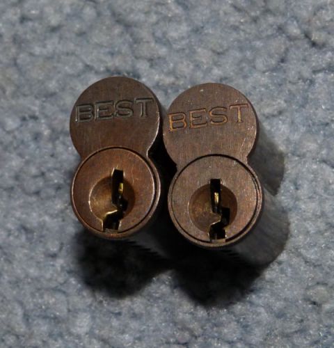 LOT of 2 Used Brass BEST - F - 7 Pin SFIC Lock Cores - Dark Brass (LOT 694)