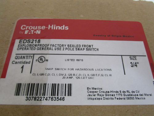 CROUSE-HINDS SNAP SWITCH EDS218 *NEW IN BOX*