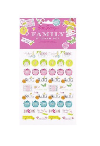 NEW Lilly Pulitzer FAMILY Agenda Sticker Set 5 Sheets/200 Stickers FULL ALPHABET