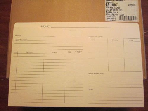 Manila Project Pocket Folder With Grid/Notes - Box of 100 - 9.5&#034; x 15&#034;