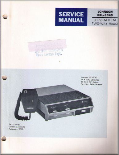 Johnson Service Manual PPL-6040 30-50 MHz