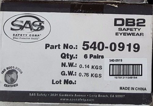 SAS safety DB2 Safety Glasses 540-0919 (box of 6)