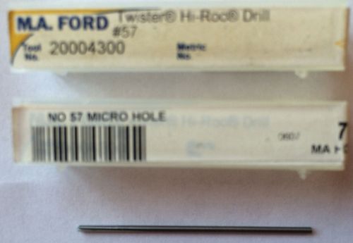 2 MA Ford #57 20004300 Straight Flute &amp; Die Drill Bit Carbide EDP 20055 NOS