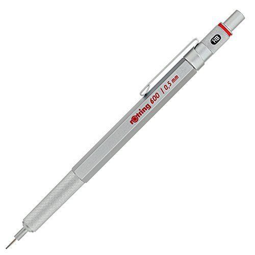 Rotring 600 silver knurled grip 0.5mm mechanical pencil (japan import) japan. for sale