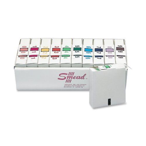 Smead BCCRN Bar-Style Color-Coded Numeric Label 0-9 Label Roll Assorted Color...