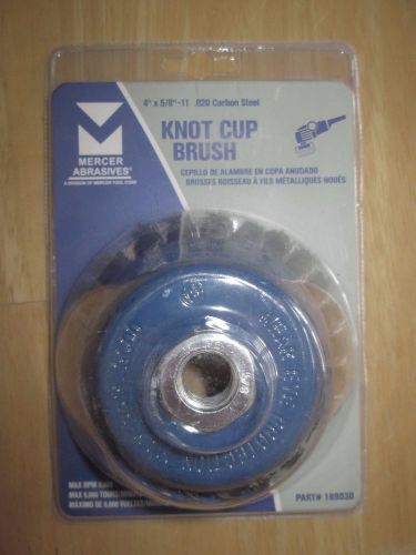 NEW - Mercer Abrasives 189030 Knot Cup Brush 4&#034; x 5/8&#034;-11 .020 Carbon Steel