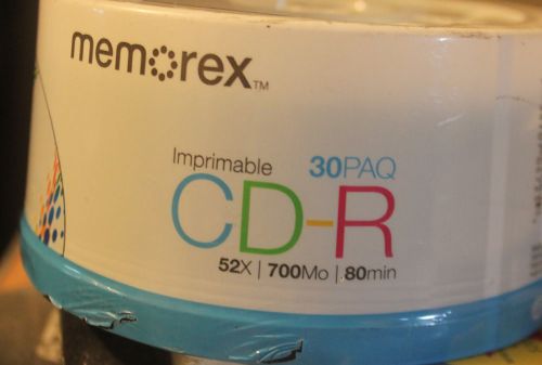 Memorex 30 Pack CD-R 52X 700MB 80 min White Printable NEW SEALED