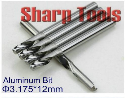 5pcs 3.175*12mm 1 flute aluminum cutter end mill cnc router bits cu pvc for sale